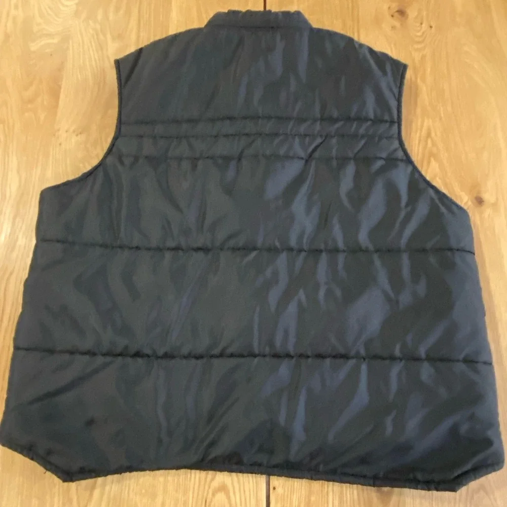 Vintage Swingster Snap Down Puffer Vest Mens XL‎ Fisher Snowplows Button Snap